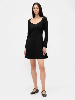 Double Knit Sweetheart Corset Mini Dress
