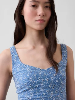 Eyelet Crop Bustier Top