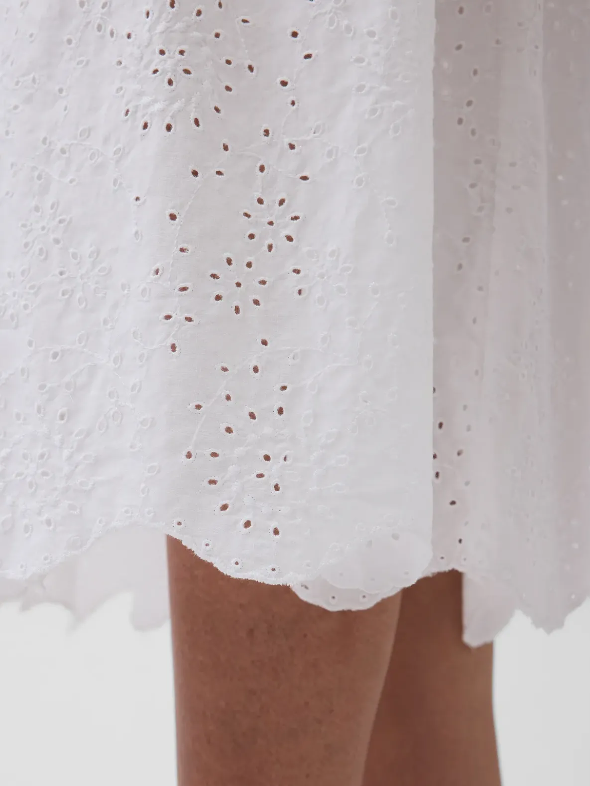 Eyelet Drop-Waist Maxi Dress