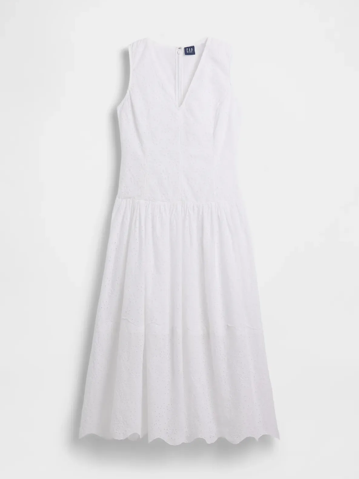 Eyelet Drop-Waist Maxi Dress