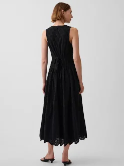 Eyelet Drop-Waist Maxi Dress