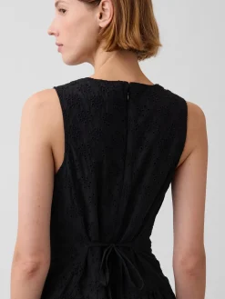 Eyelet Drop-Waist Maxi Dress
