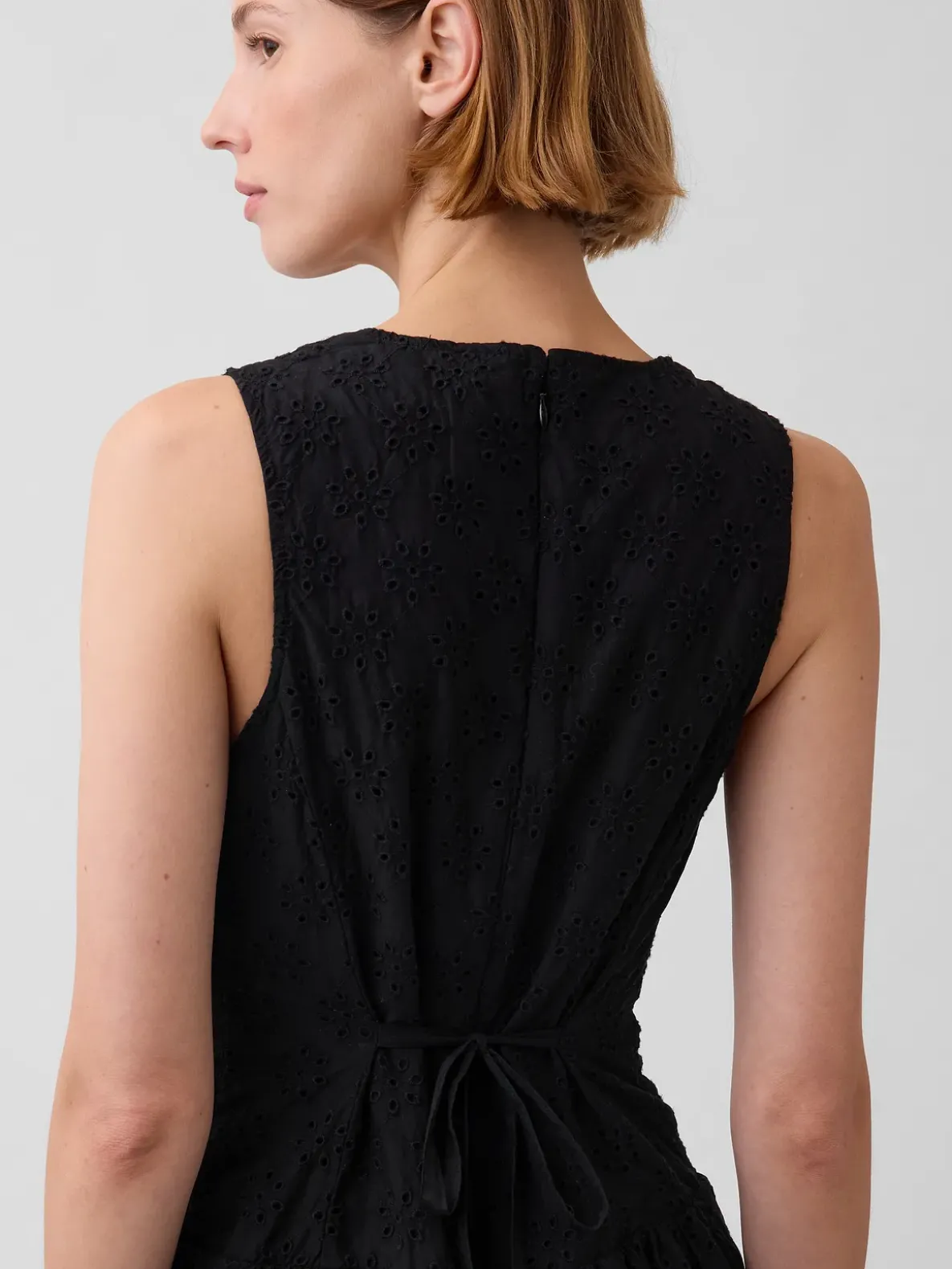 Eyelet Drop-Waist Maxi Dress