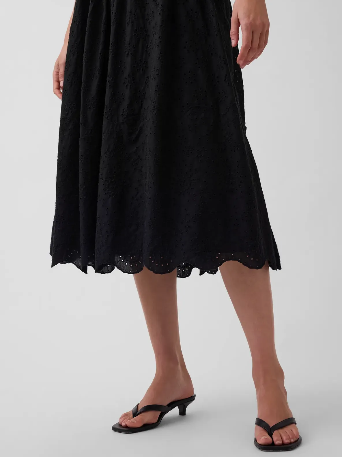 Eyelet Drop-Waist Maxi Dress