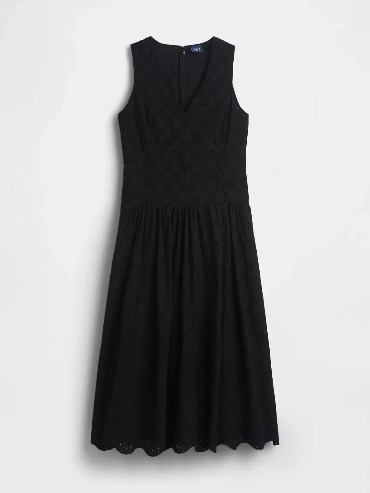 Eyelet Drop-Waist Maxi Dress