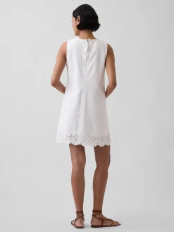 Eyelet Hem Mini Shift Dress