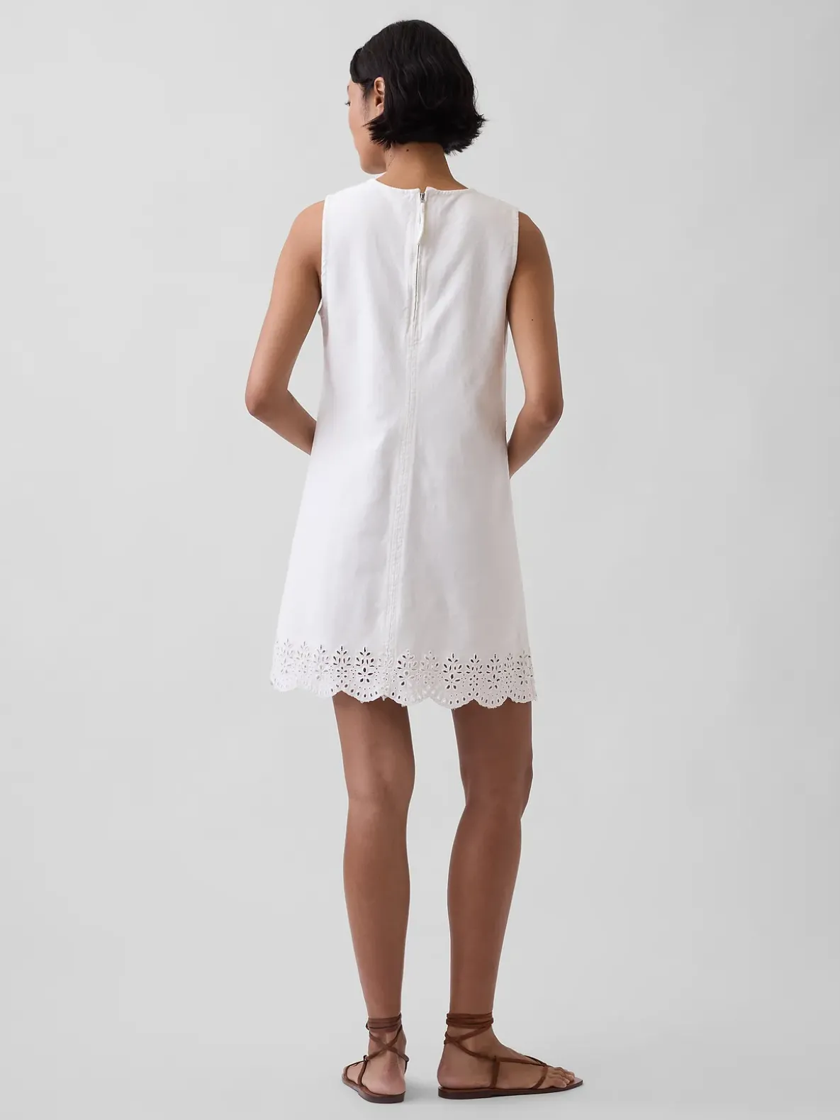 Eyelet Hem Mini Shift Dress
