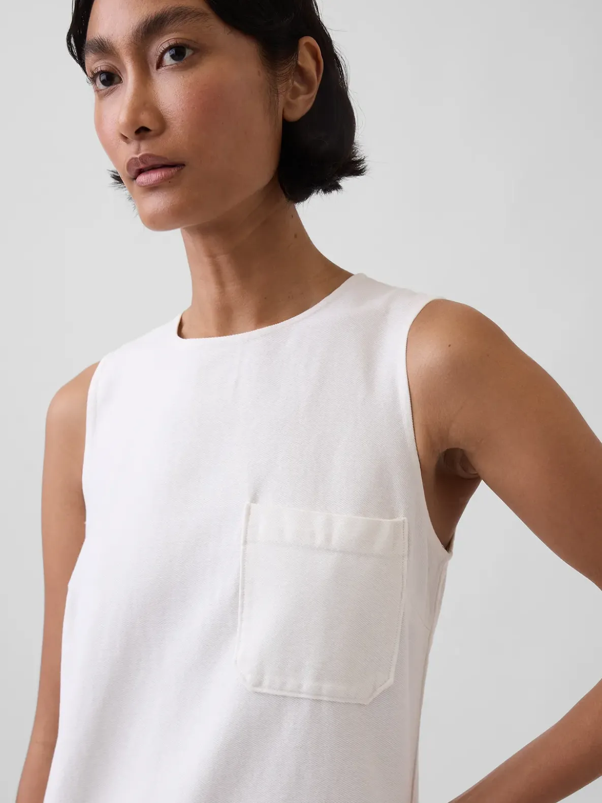 Eyelet Hem Mini Shift Dress