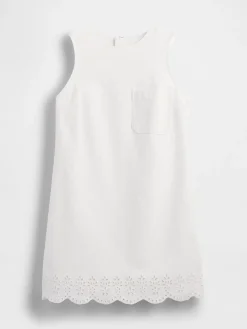 Eyelet Hem Mini Shift Dress