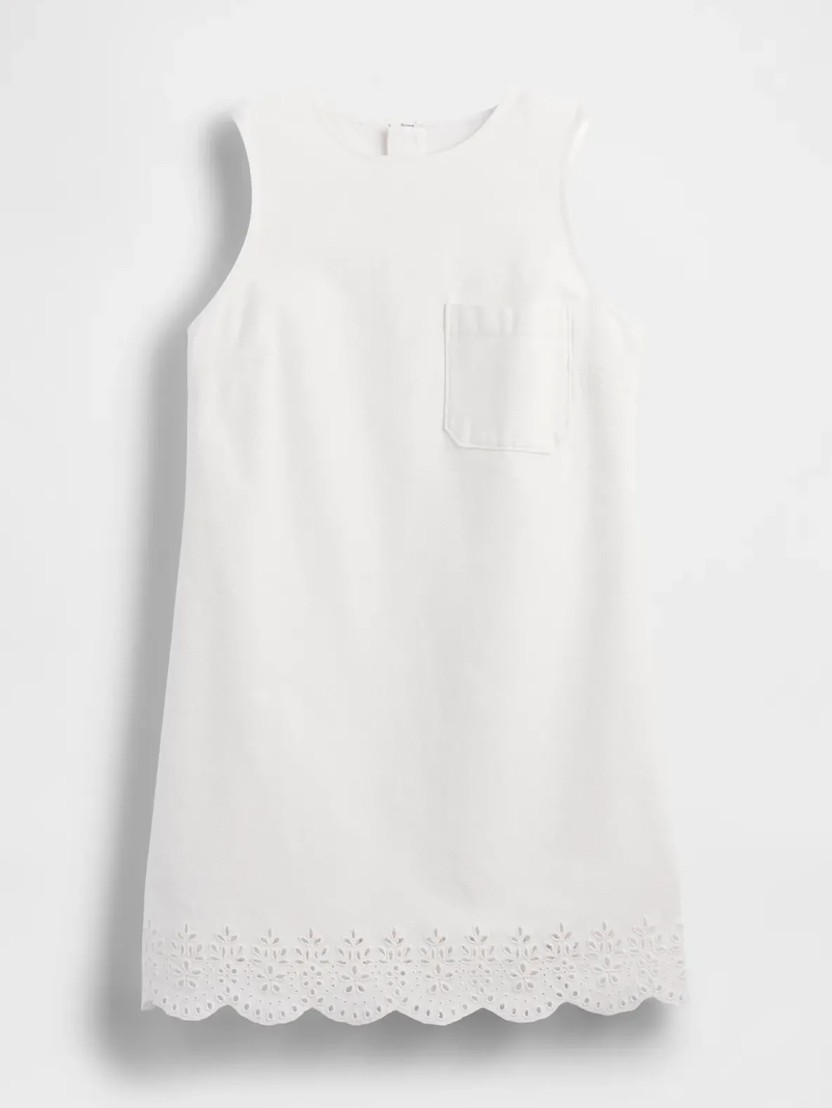 Eyelet Hem Mini Shift Dress