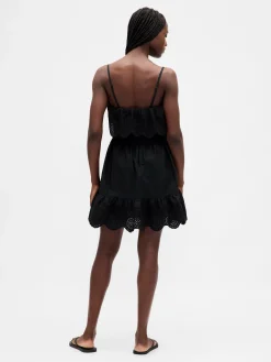 Eyelet Ruffle Mini Dress