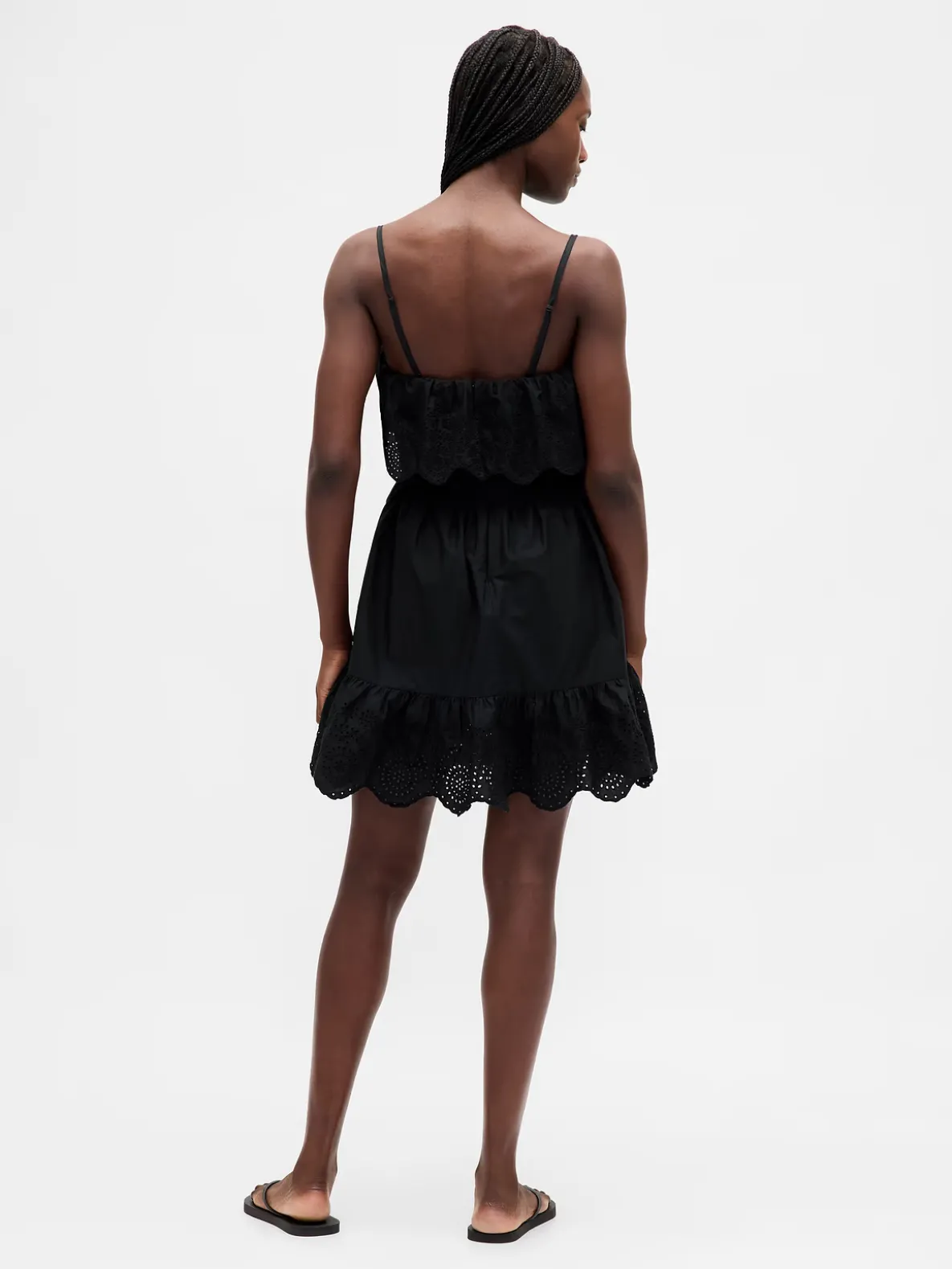 Eyelet Ruffle Mini Dress