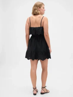 Eyelet Ruffle Mini Dress