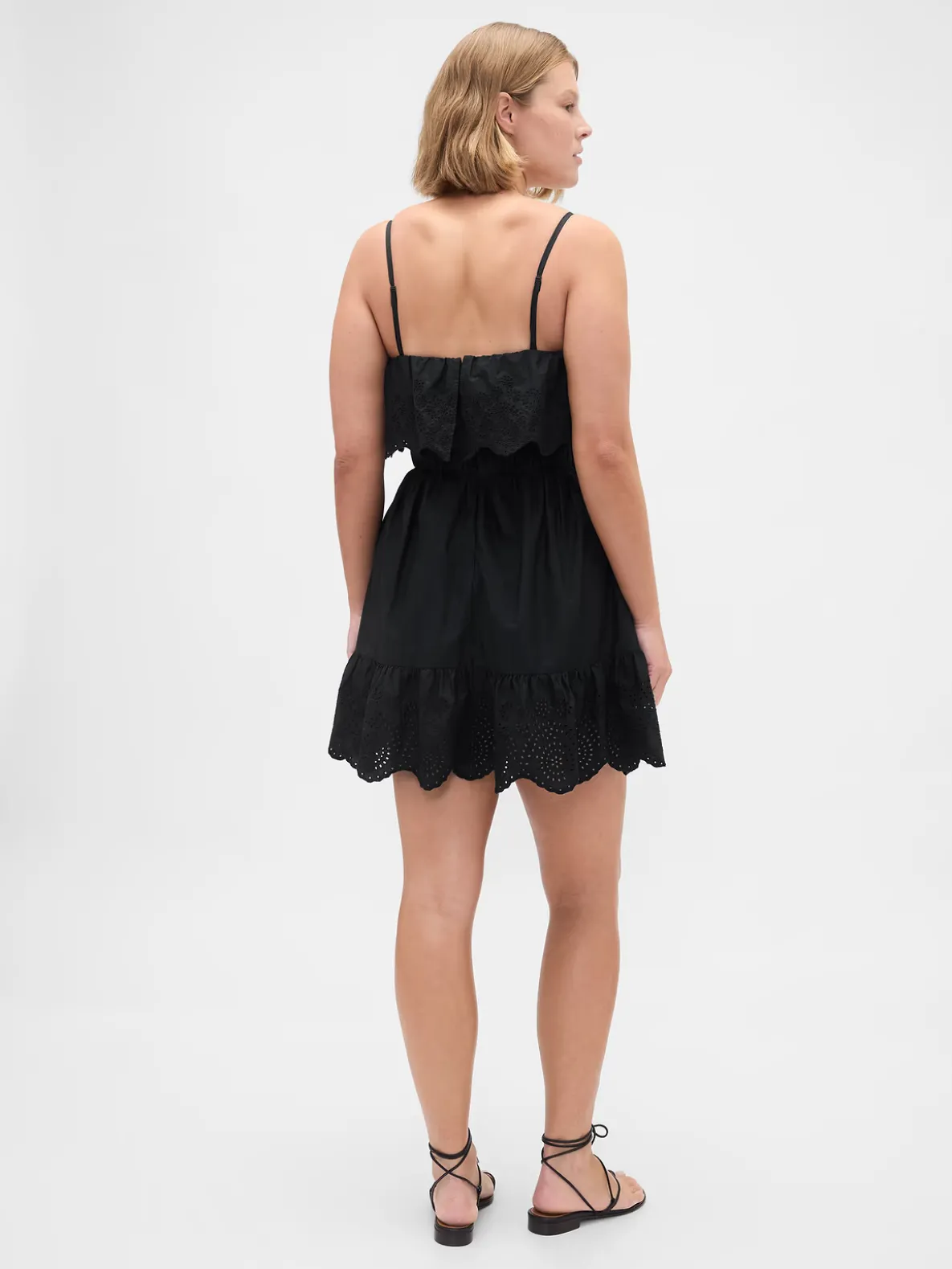 Eyelet Ruffle Mini Dress