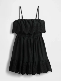 Eyelet Ruffle Mini Dress