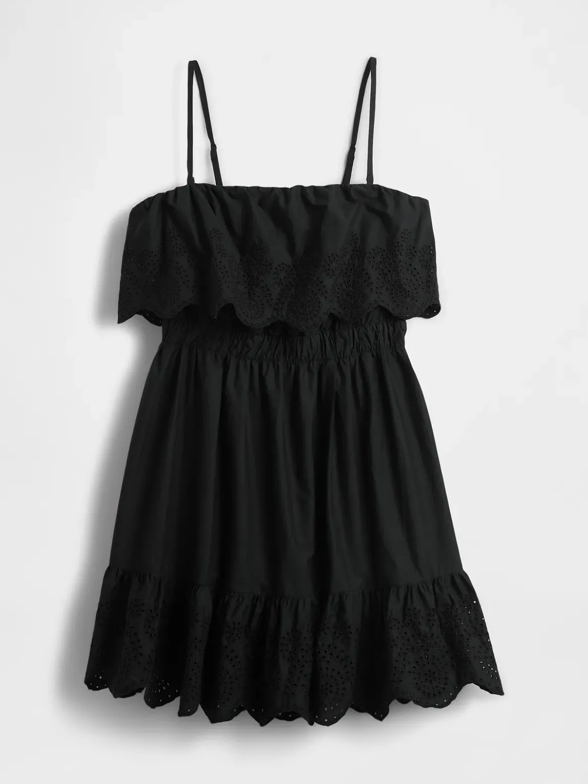 Eyelet Ruffle Mini Dress