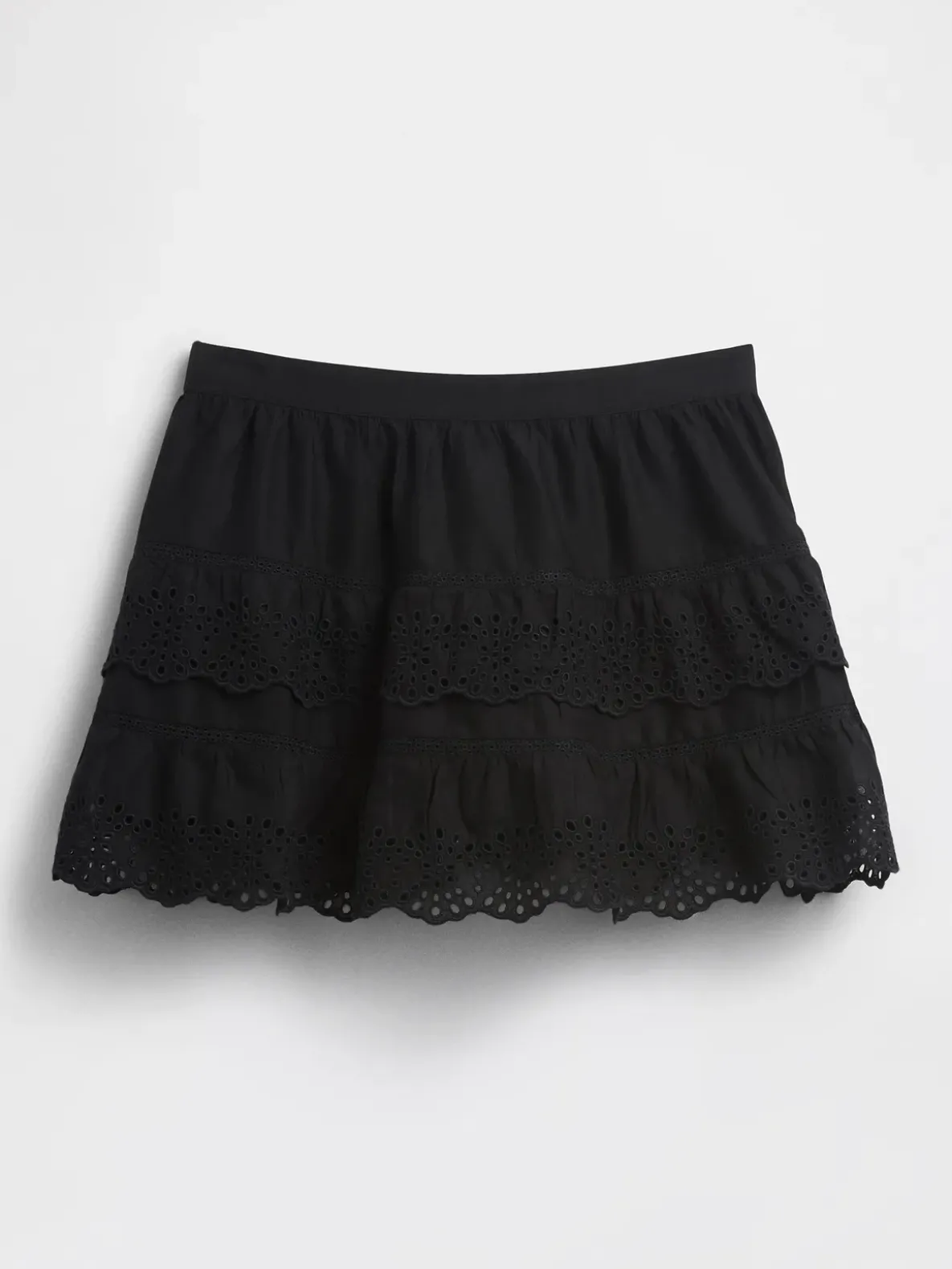 Eyelet Ruffle Mini Skort