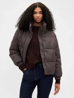 Faux Fur-Trim Puffer Jacket