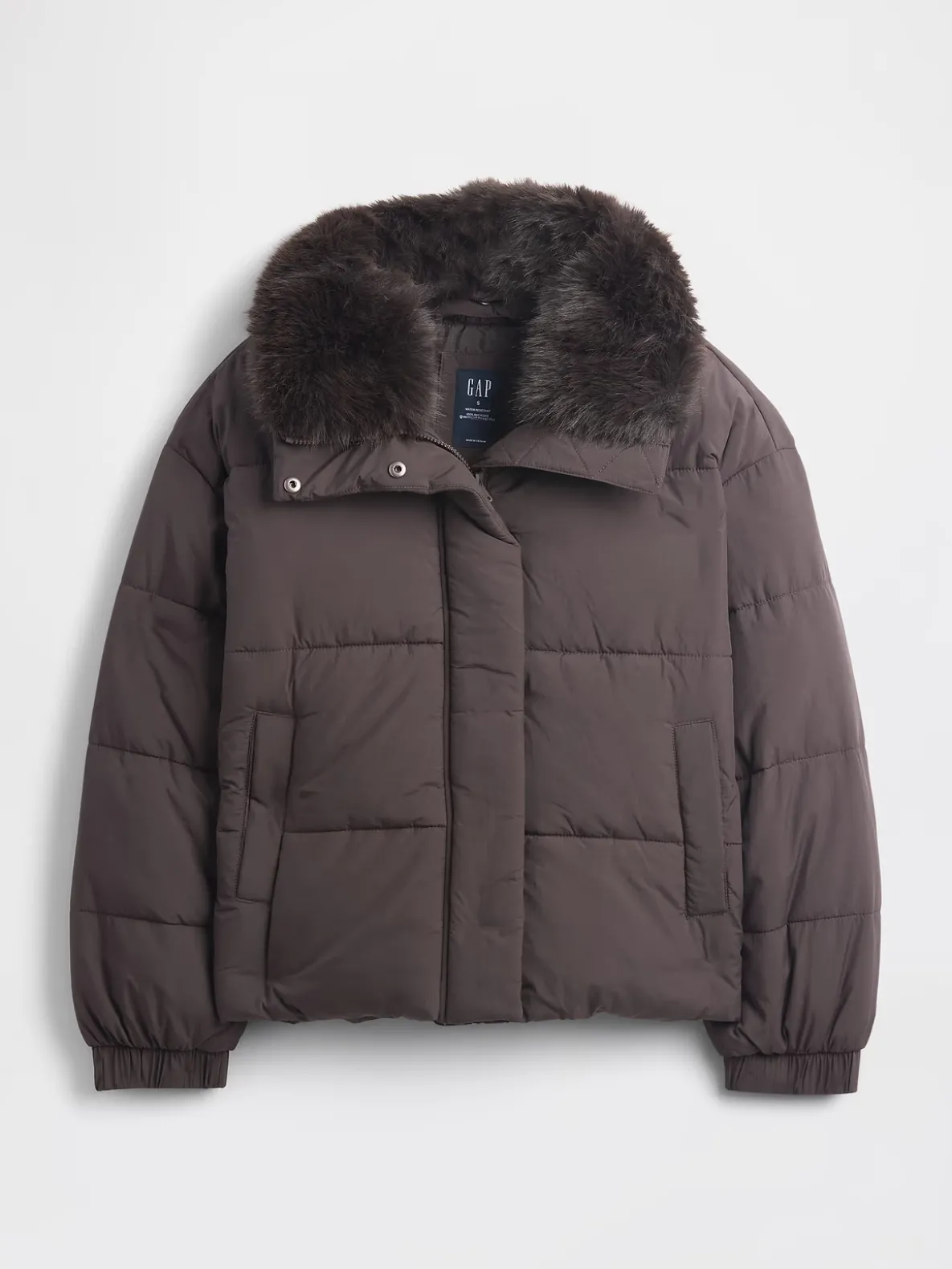 Faux Fur-Trim Puffer Jacket