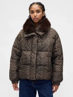 Faux Fur-Trim Puffer Jacket