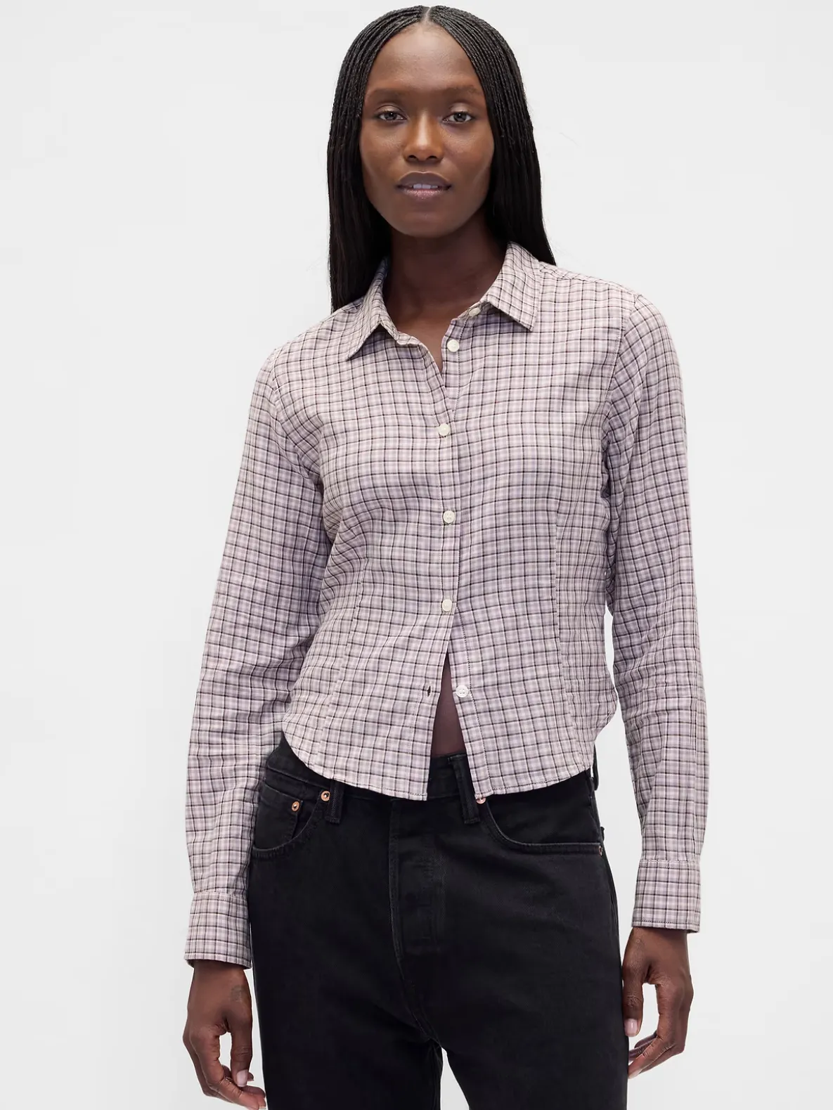 Flannel Fitted Plaid Shirt