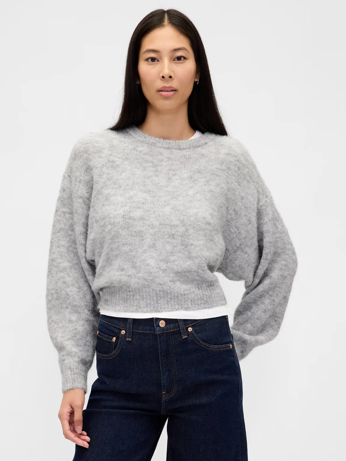 Fuzzy Oversized Crewneck Sweater