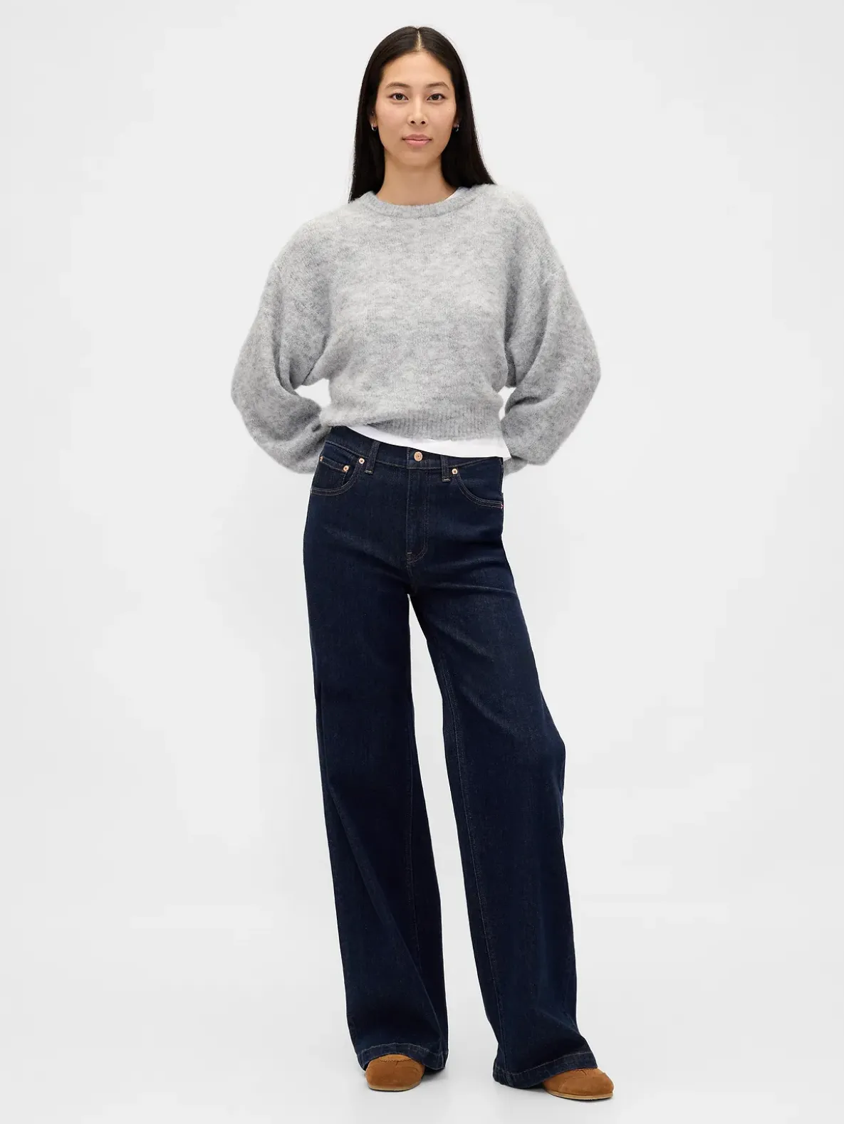 Fuzzy Oversized Crewneck Sweater