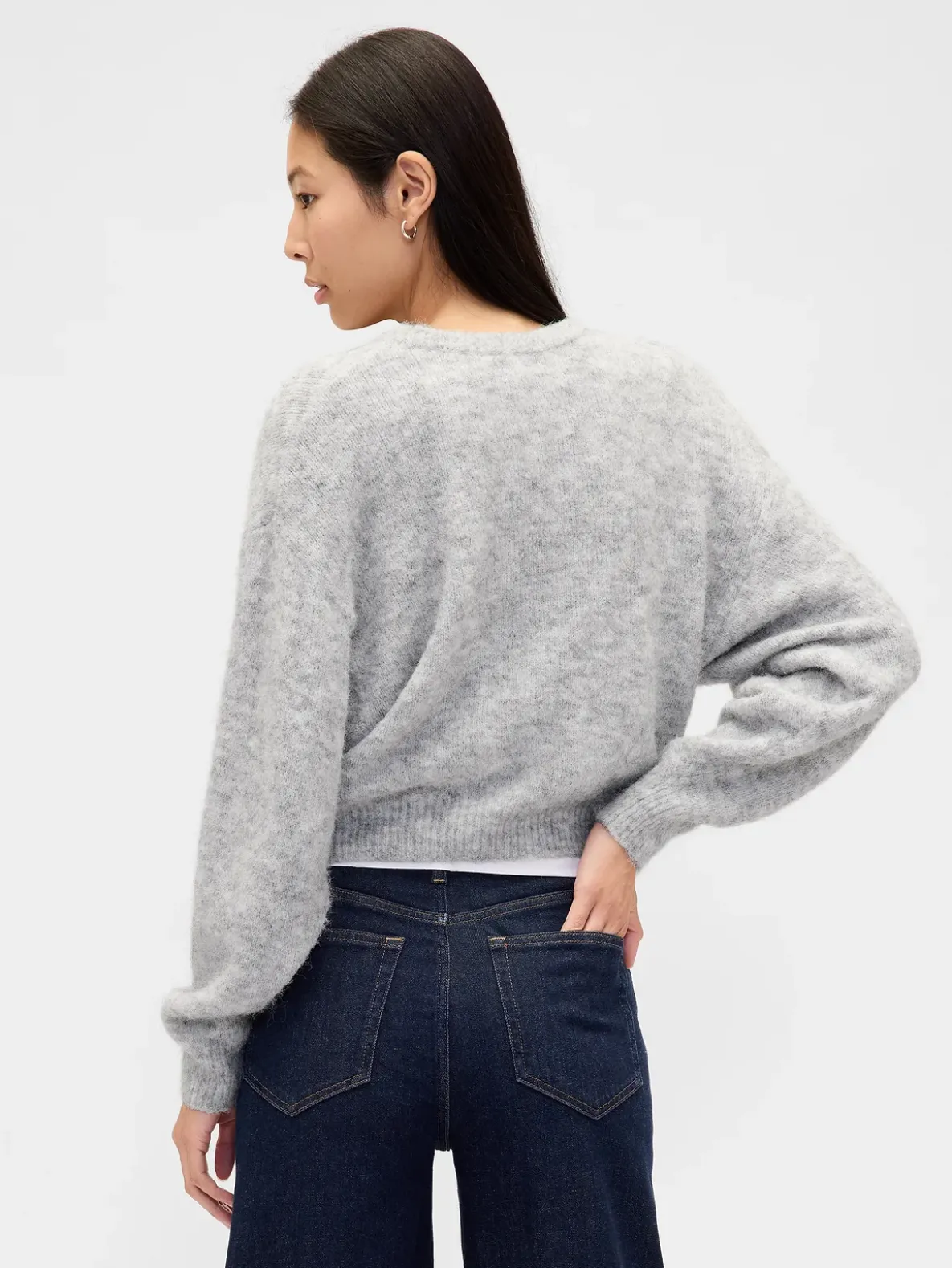 Fuzzy Oversized Crewneck Sweater