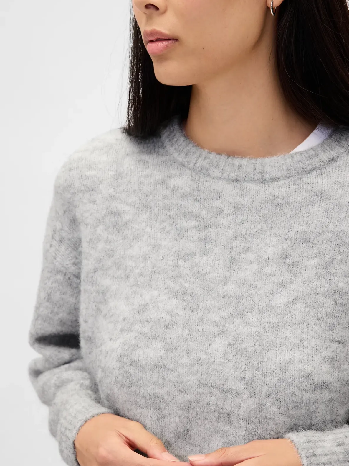 Fuzzy Oversized Crewneck Sweater