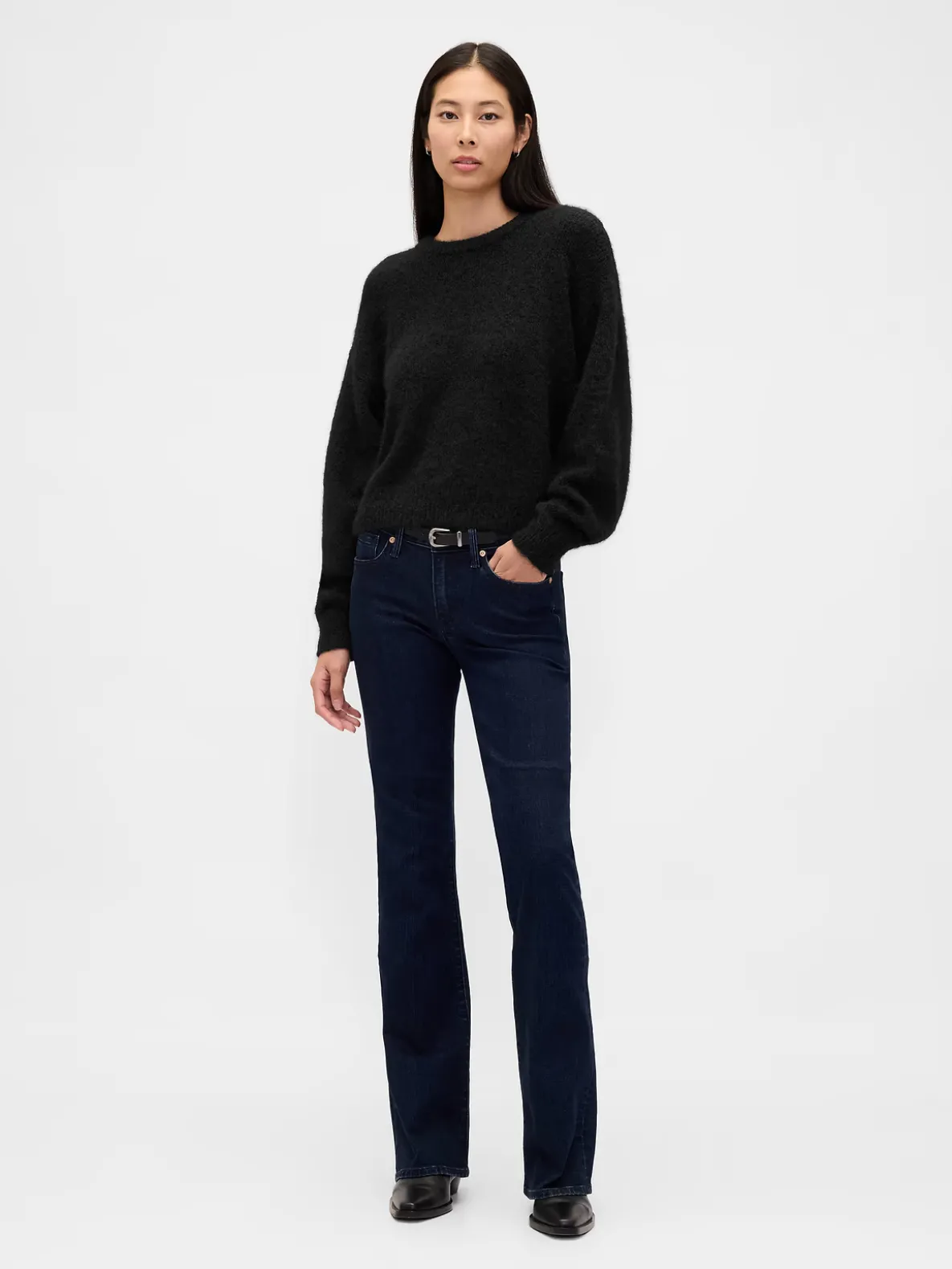Fuzzy Oversized Crewneck Sweater