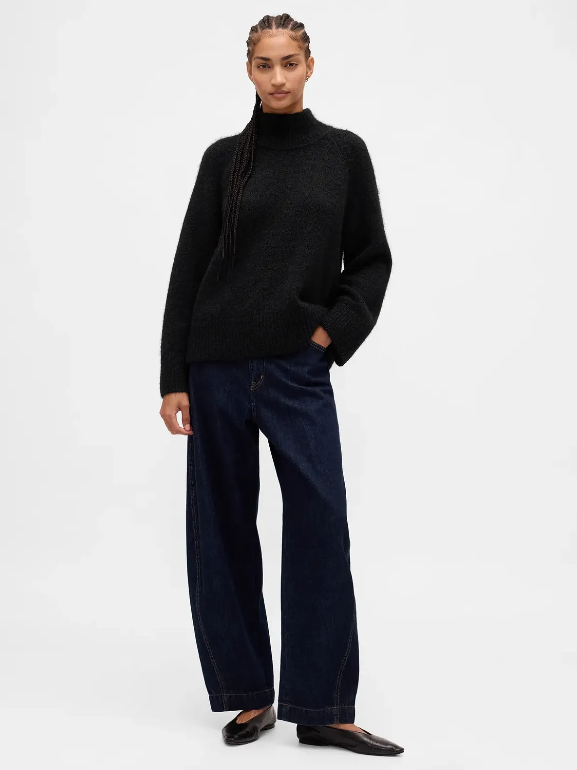 Fuzzy Oversized Turtleneck Sweater