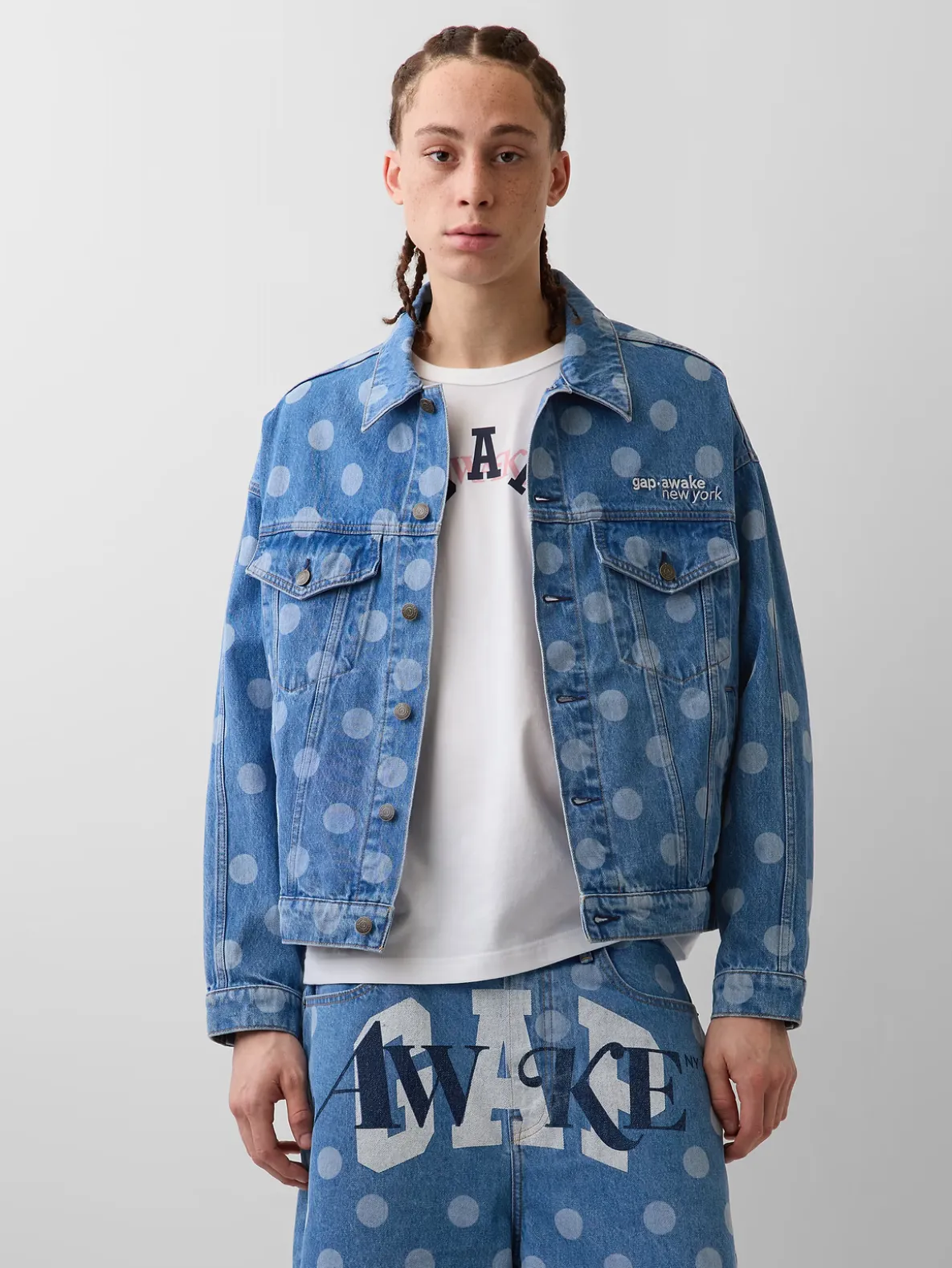 Gap × Awake NY Oversized Dotted Icon Denim Jacket