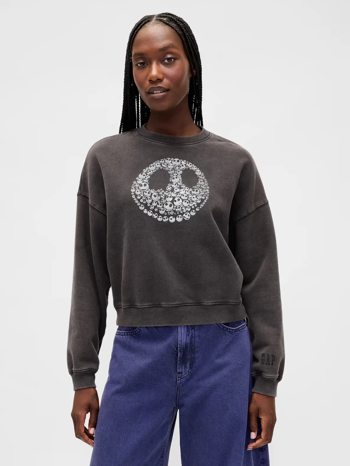 Gap × Disney Tim Burton’s The Nightmare Before Christmas Heavyweight Skull Sweatshirt