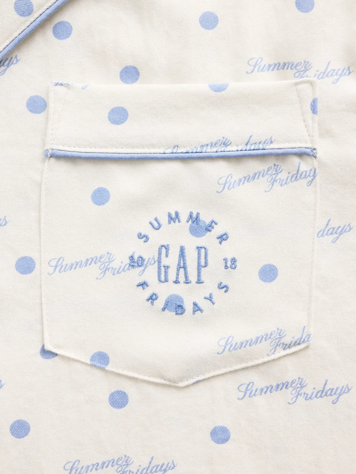 Gap × Summer Fridays Relaxed Flannel Dotted PJ Shirt