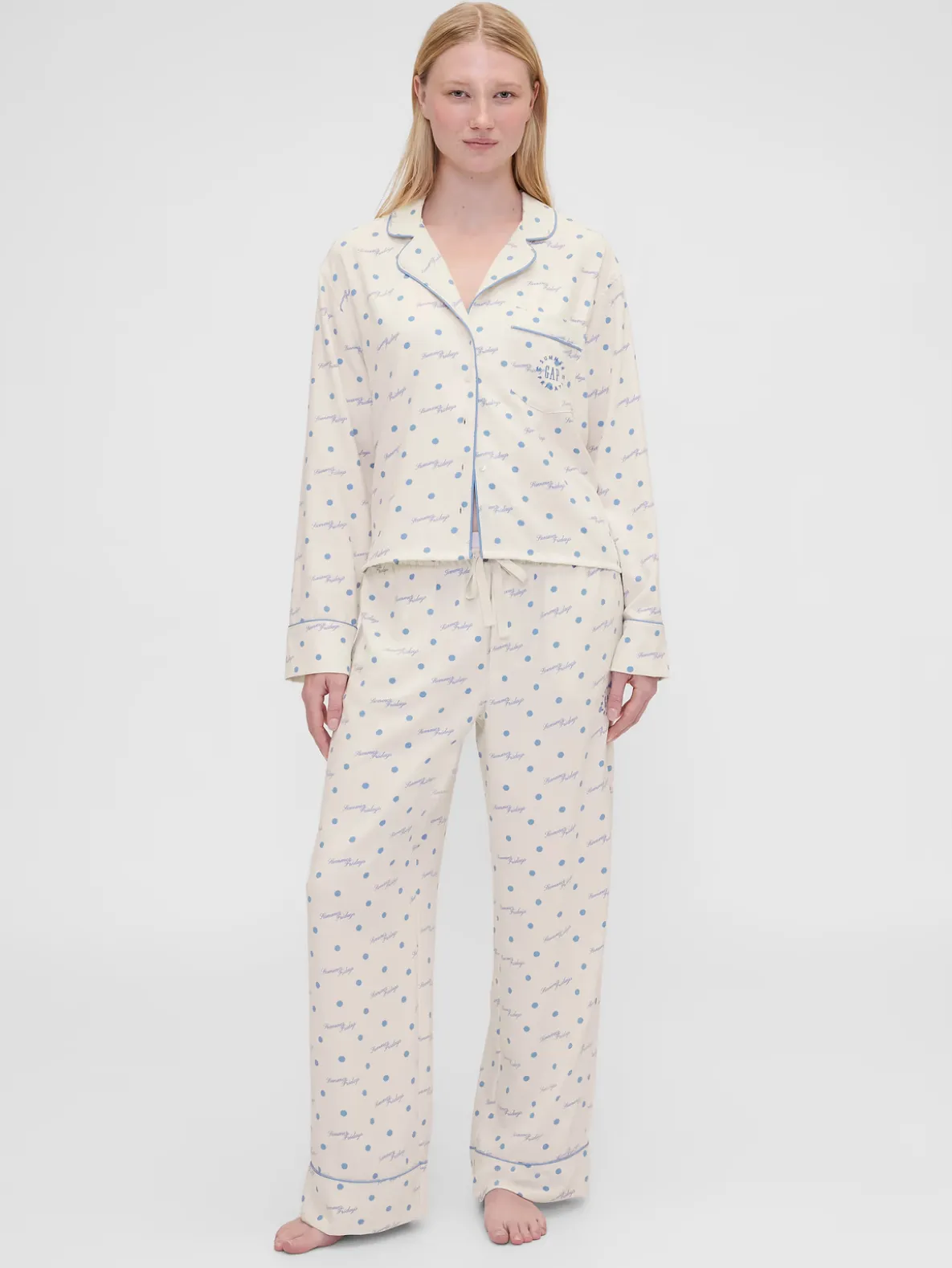Gap × Summer Fridays Relaxed Flannel Dotted PJ Pants