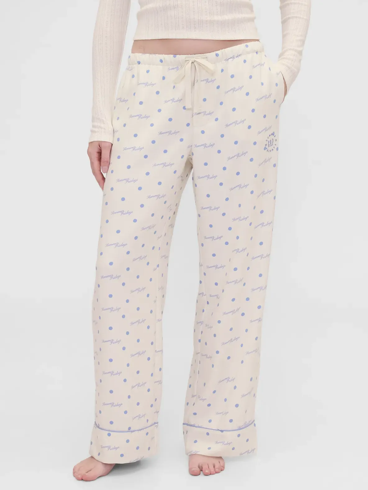 Gap × Summer Fridays Relaxed Flannel Dotted PJ Pants
