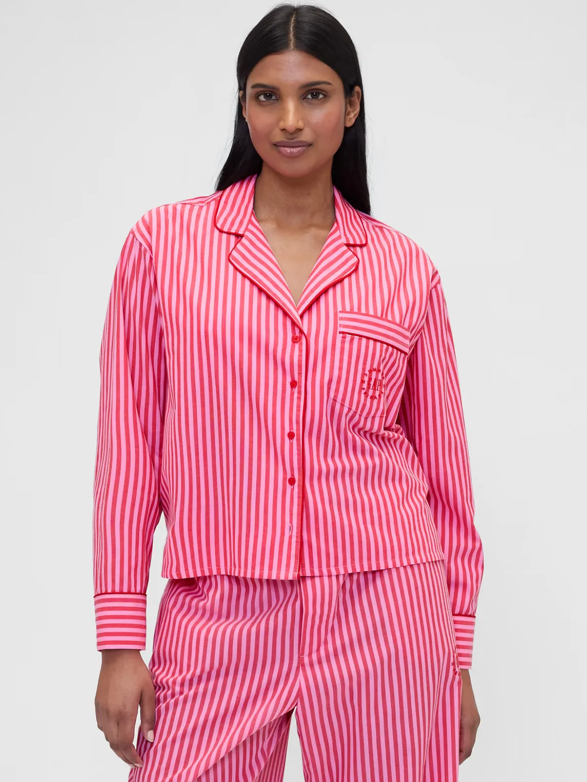 Gap × Summer Fridays Relaxed Poplin Stripe PJ Shirt