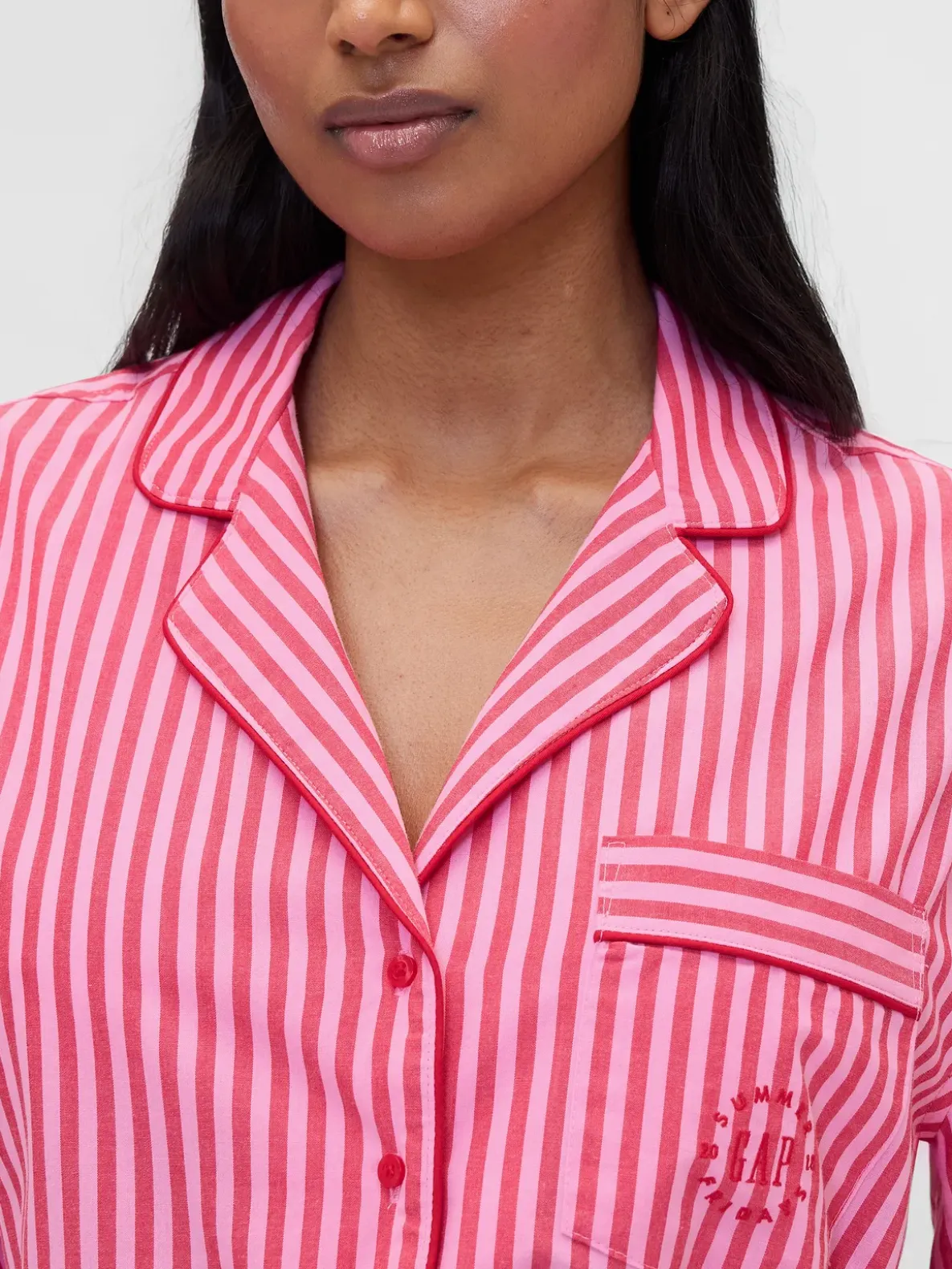Gap × Summer Fridays Relaxed Poplin Stripe PJ Shirt