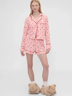 Gap × Summer Fridays Relaxed Flannel Hearts PJ Shirt