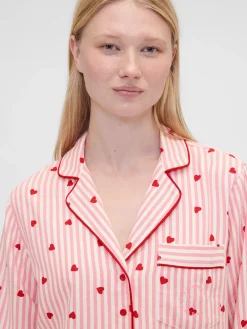 Gap × Summer Fridays Relaxed Flannel Hearts PJ Shirt