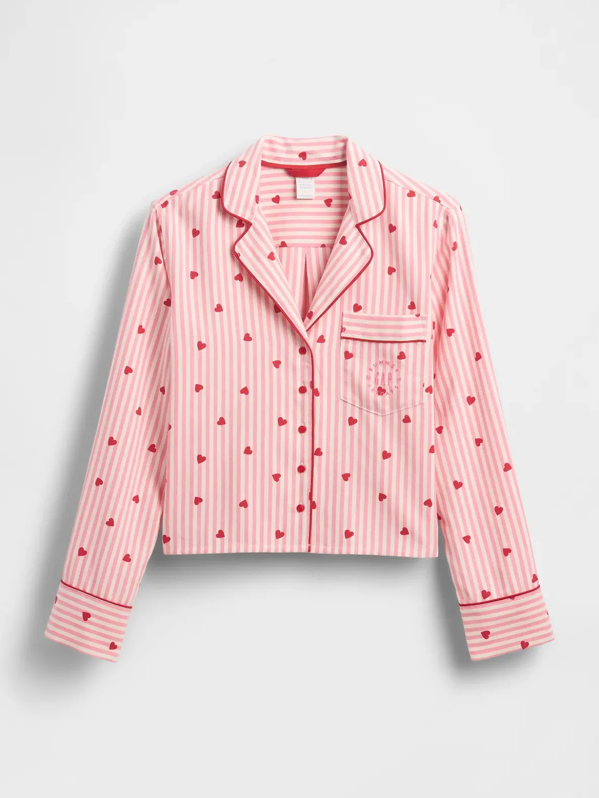 Gap × Summer Fridays Relaxed Flannel Hearts PJ Shirt
