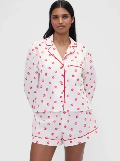 Gap × Summer Fridays Relaxed Poplin Kiss PJ Shirt