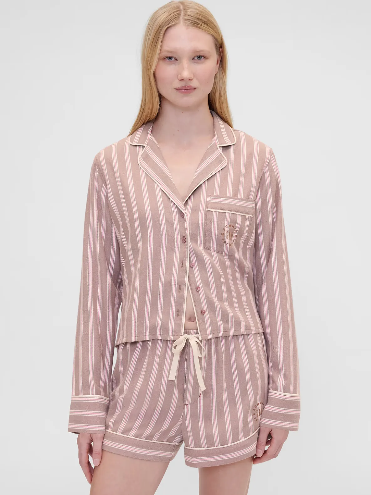 Gap × Summer Fridays Relaxed Flannel Stripe PJ Shirt