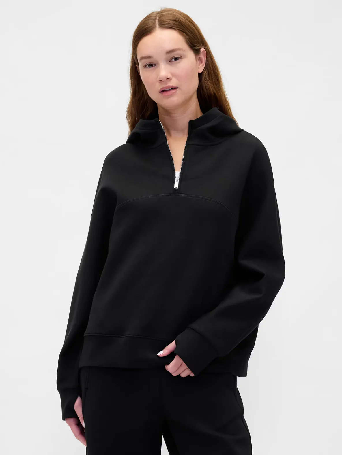GapFit Oversized Quarter-Zip Hoodie