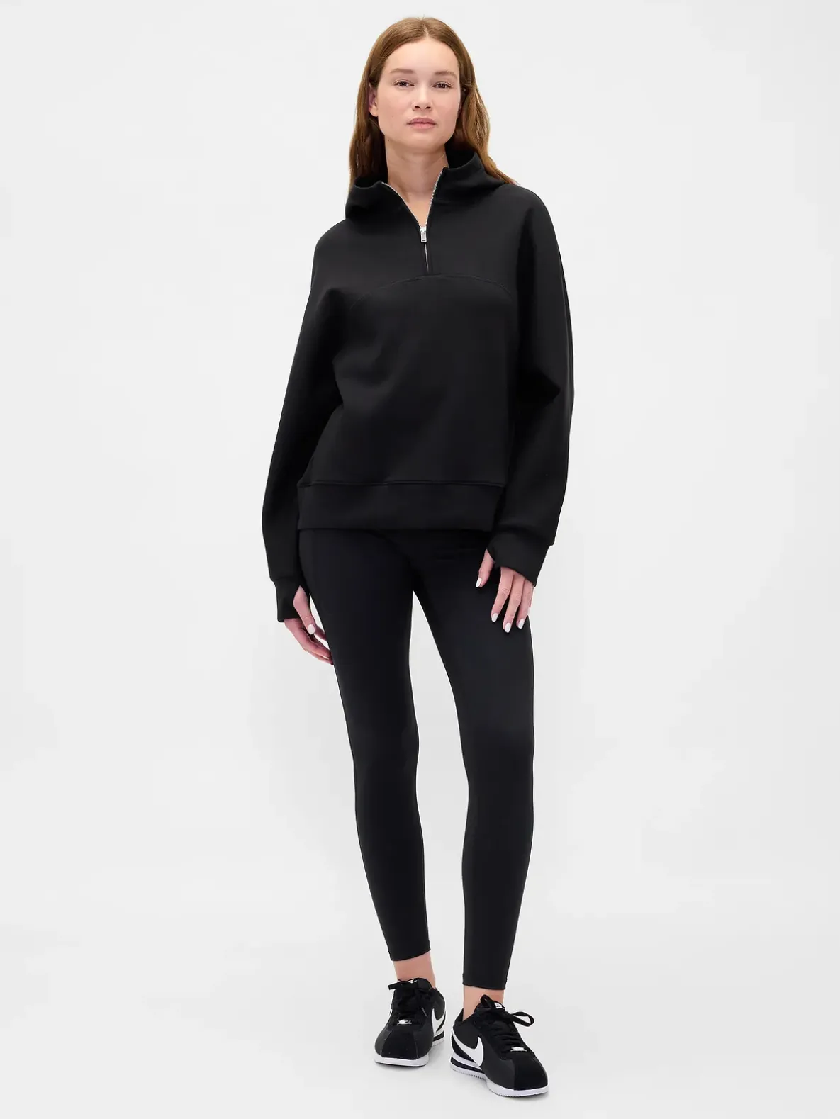 GapFit Oversized Quarter-Zip Hoodie