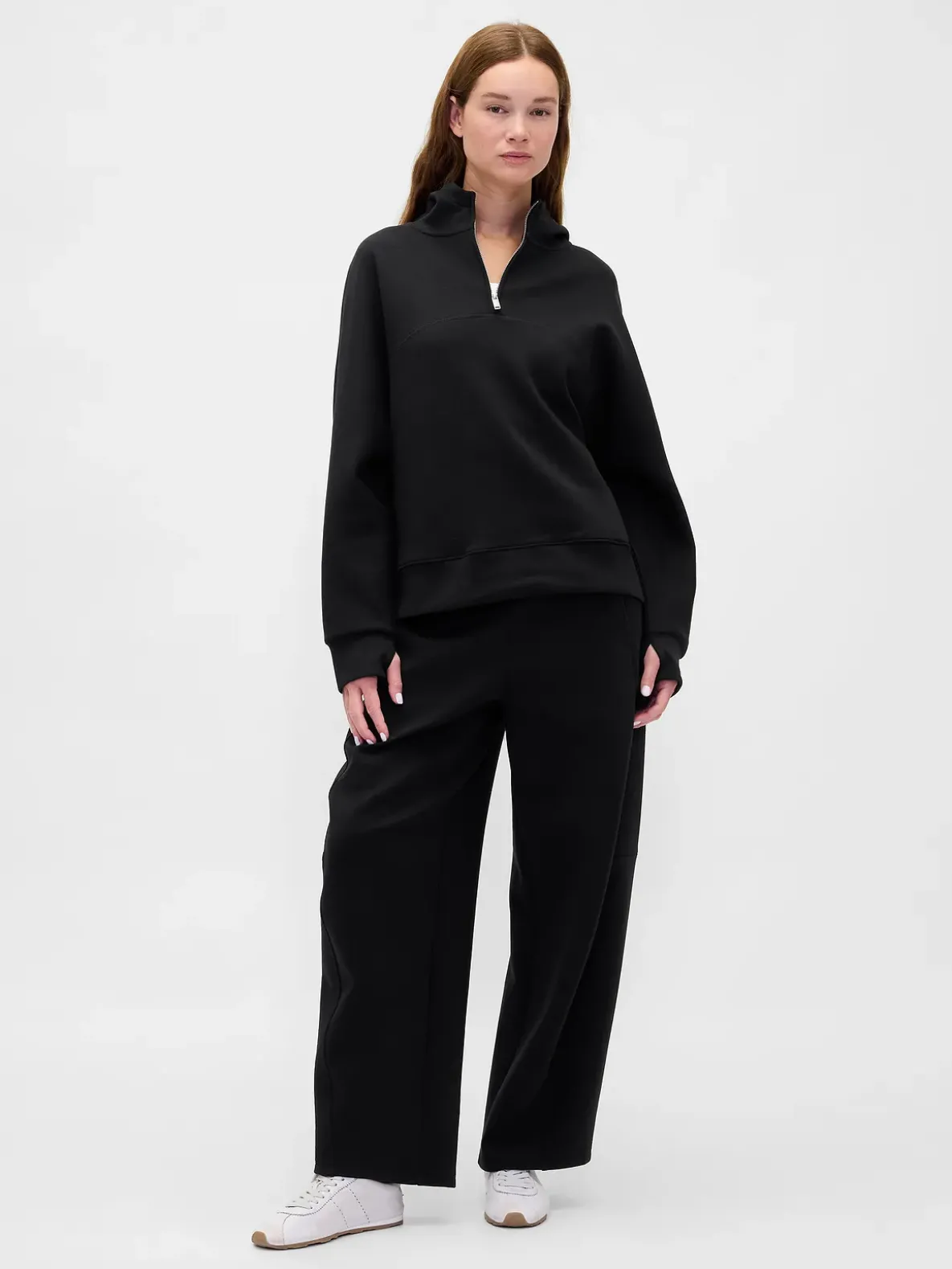 GapFit Oversized Quarter-Zip Hoodie