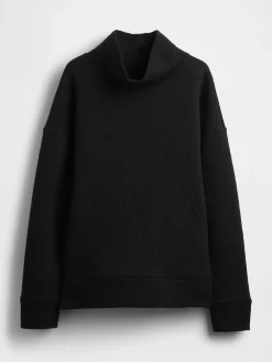 GapFit Quilted Jacquard Knit Funnel-Neck Pullover