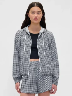 GapFit Tech Gingham Windbreaker