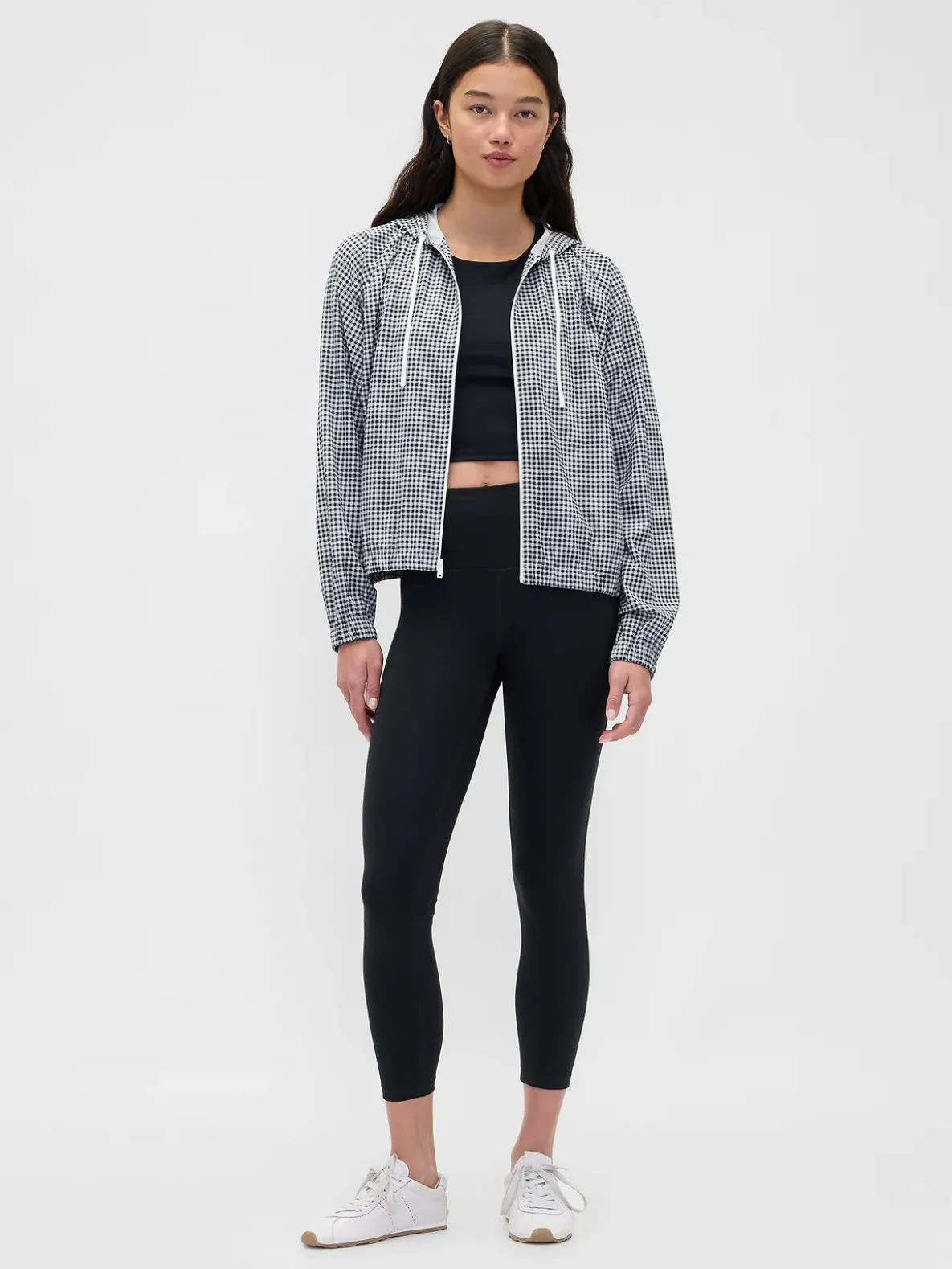 GapFit Tech Gingham Windbreaker