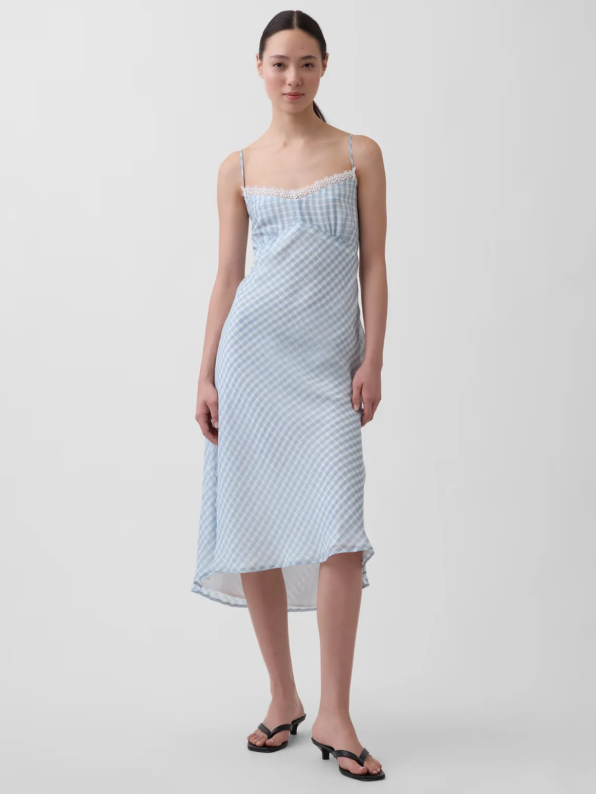 Gingham Midi Slip Dress